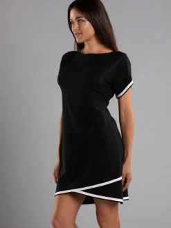 Alle Negligés^Cotton Club Nachtkleid Kurzarm LEGGEREZZA Cotone Candy von weiß oder schwarz