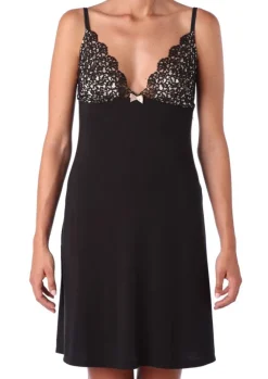 Alle Negligés^Ritratti Neglige NICOLE in schwarz von schwarz mit Spitze