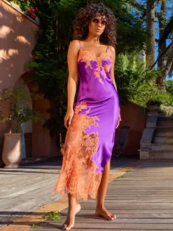 Alle Negligés|Seidenneglige^Marjolaine Neglige NYMPHE No. 4 lang Stretchseide