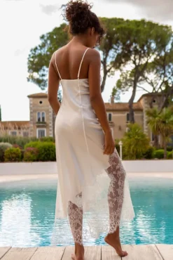 Alle Negligés|Seidenneglige^Marjolaine Neglige NYMPHE No. 4 lang Stretchseide