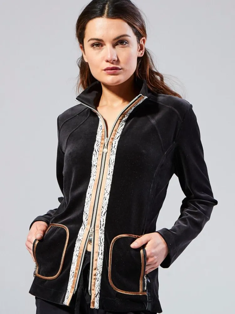 Lounge-Wear^Fu00fcrstenberg Nicki Hausanzug SKY LODGE schwarz von Fürstenberg schwarz mit Tigerprint