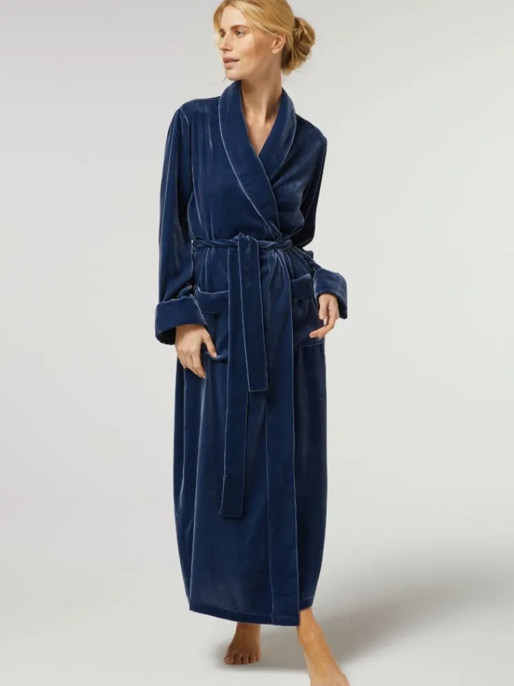 Lounge-Wear|Exquisite Morgenmäntel^Vivis Nicki Morgenmantel lang DANIELA elegant von