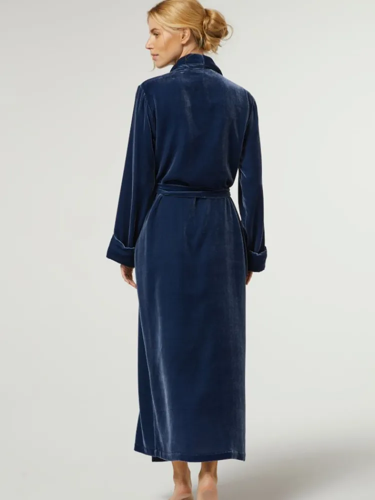 Lounge-Wear|Exquisite Morgenmäntel^Vivis Nicki Morgenmantel lang DANIELA elegant von