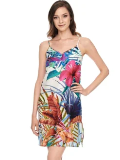 Strandkleider & Sommerkleider|Freizeit- & Reisekleidung^Gattina Nighty Baumwolle mit Seide LIV weiß bunt von