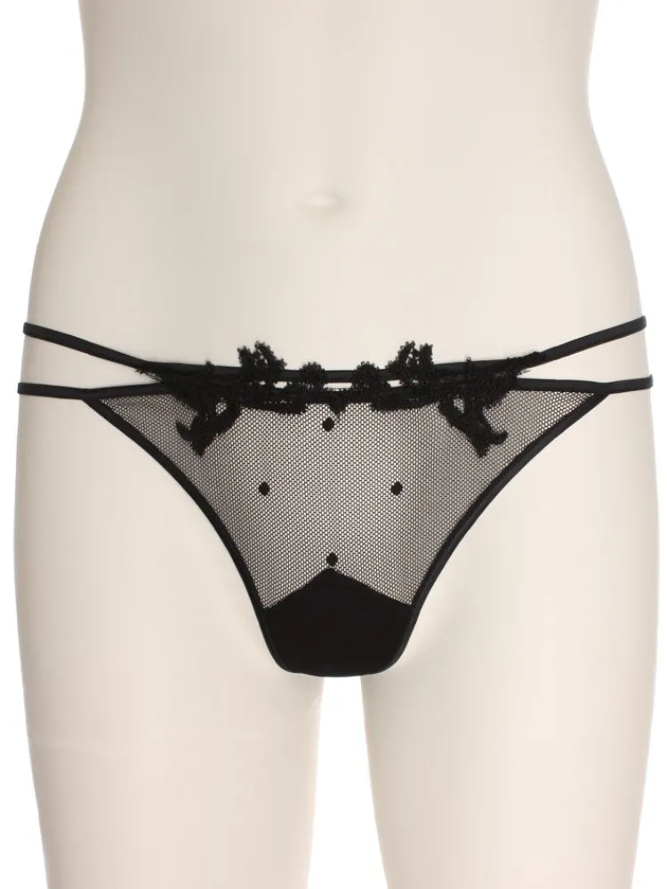 Alle Strings^RCrescentini Offener String Tüll PEPPER von Black Mirror schwarz