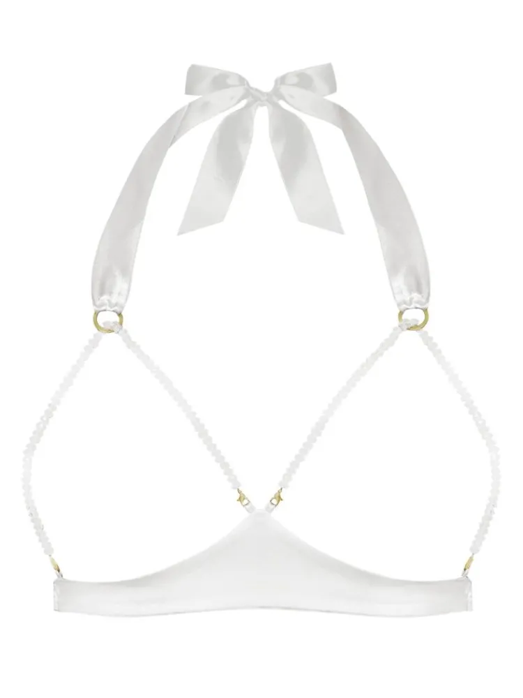 Sexy Kleinigkeiten|Alle Bhs^Cadolle Offener Triangel-BH GEISHA SG mit Schmuck-Kristallen von elfenbein oder schwarz