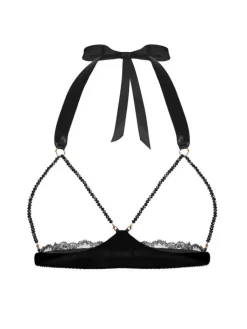 Sexy Kleinigkeiten|Alle Bhs^Cadolle Offener Triangel-BH GEISHA SG mit Schmuck-Kristallen von elfenbein oder schwarz