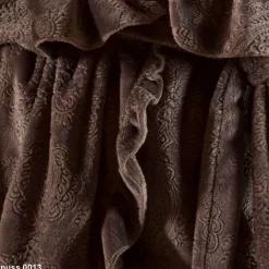 Bademantel|Lounge-Wear^Marjolaine Plüsch-Hausmantel DOUCE mittel-lang weich aubergine-violett oder nussbraun