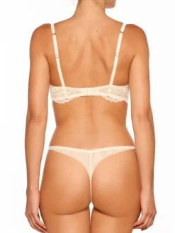 Alle Bhs^Millesia Push-Up BH ADRIANA von mit Seide türkisblau oder gold-sand farben mit Spitze