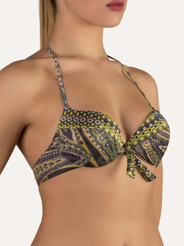 Badeanzug & Bikini^Cotton Club Push-Up Bikini METALLIC grün-bunt von Mare blau grün metallic