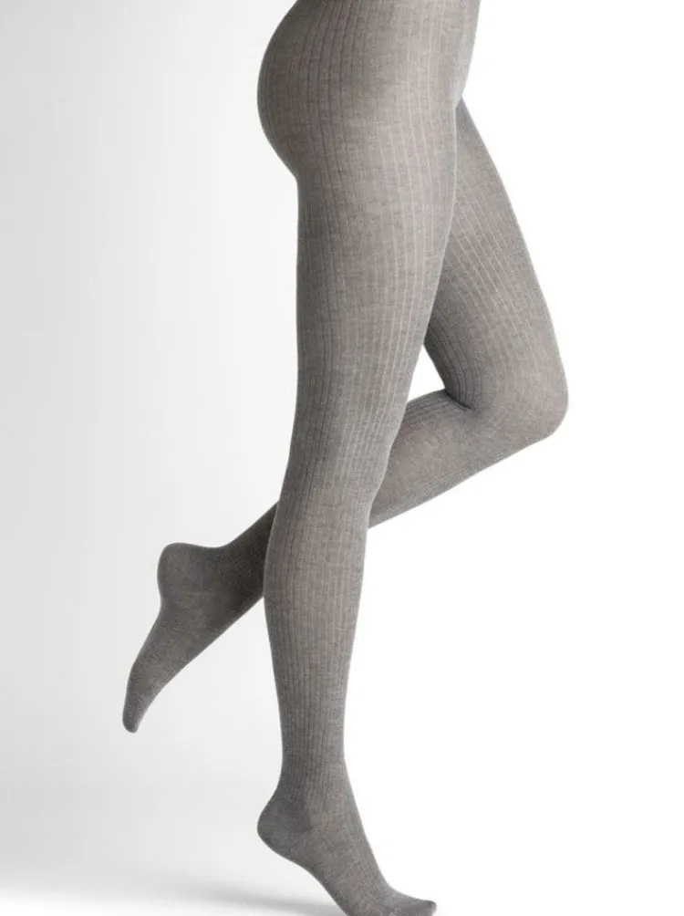 Strumpfhosen^Bleuforu00eat Ripp-Strumpfhose mit Kaschmir und Seide von Bleuforêt