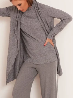 Lounge-Wear|Mit Rollkragen^Chiara Fiorini Rollkragen-Shirt MELANGE grau von mit Wolle grau meliert