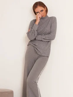 Lounge-Wear|Mit Rollkragen^Chiara Fiorini Rollkragen-Shirt MELANGE grau von mit Wolle grau meliert