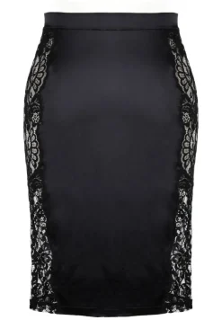 Unterröcke^Prelude Satin Lingerie Rock MARLENE mit Spitze von Milano