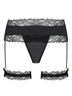 Strumpfbänder|Sexy Kleinigkeiten^Cadolle Satin String GEISHA PJ mit Strumpfbändern von elfenbein oder schwarz