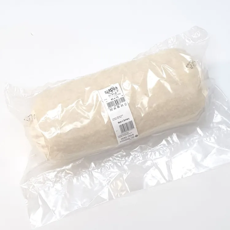 Naturhaarkissen^f.a.n. Frankenstolz Schafwolle LAMMFLOR KOPFKISSEN oder Nackenrolle von natur-f.a.n. creme / natur