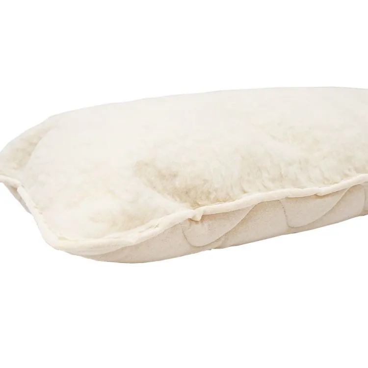 Naturhaarkissen^f.a.n. Frankenstolz Schafwolle LAMMFLOR KOPFKISSEN oder Nackenrolle von natur-f.a.n. creme / natur