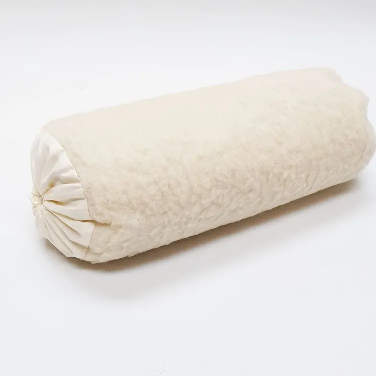 Naturhaarkissen^f.a.n. Frankenstolz Schafwolle LAMMFLOR KOPFKISSEN oder Nackenrolle von natur-f.a.n. creme / natur