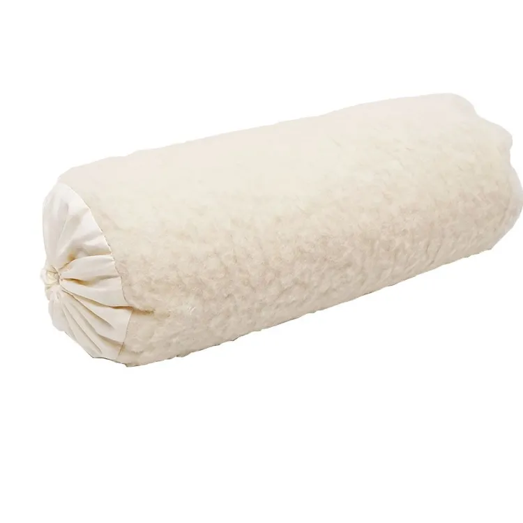 Naturhaarkissen^f.a.n. Frankenstolz Schafwolle LAMMFLOR KOPFKISSEN oder Nackenrolle von natur-f.a.n. creme / natur