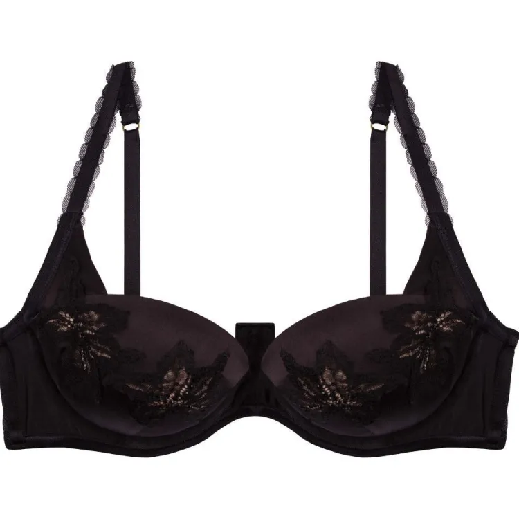 Alle Bhs^Dita von Teese Schalen-BH PARK AVENUE von mit Seide vintage pink oder schwarz mit schwarzer Spitze