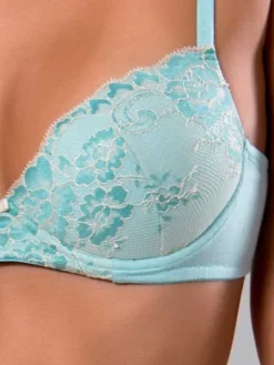 Alle Bhs^Cotton Club Schalen-BH Spitze MISIA von Dolceacqua zarttürkis (acquamarina) mit cremeweiß