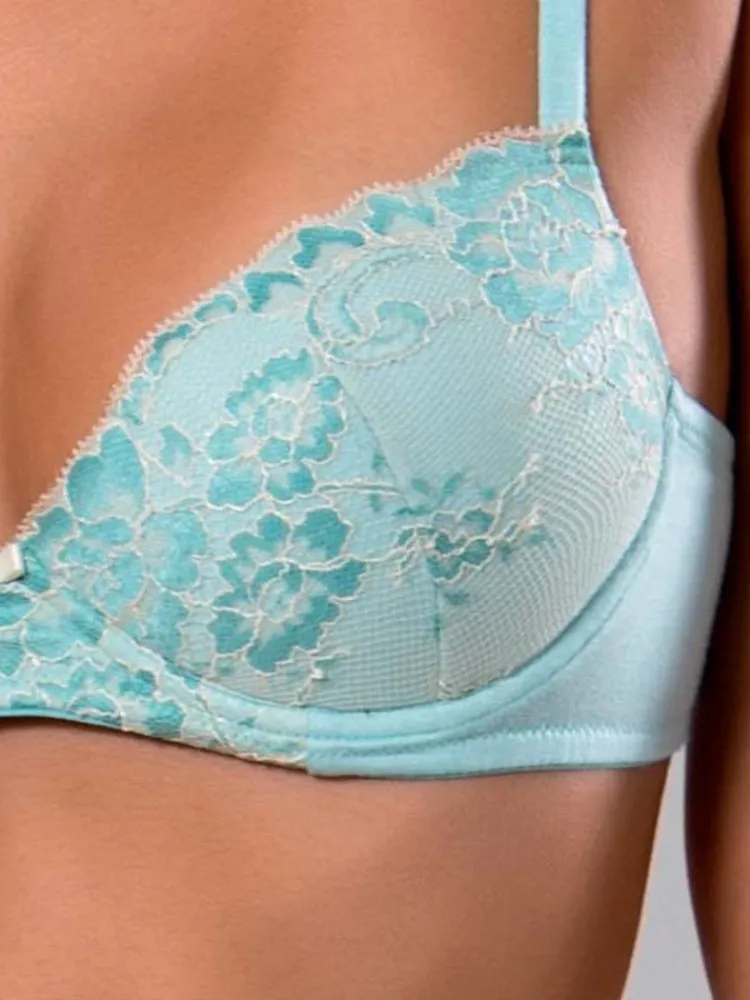 Alle Bhs^Cotton Club Schalen-BH Spitze MISIA von Dolceacqua zarttürkis (acquamarina) mit cremeweiß
