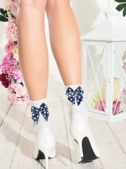 Söckchen & Kniestrümpfe^Trasparenze Söckchen CYCLAMEN mit Baumwolle von weiß oder schwarz