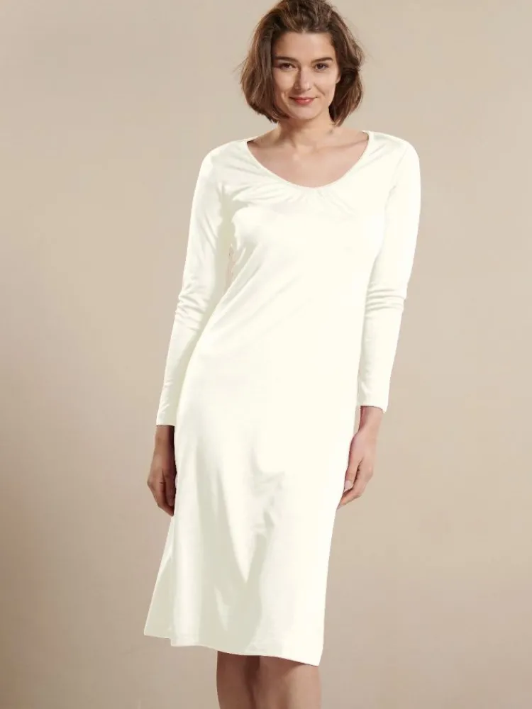 Seiden Basics|Seide Sleepshirt^Kokon Zwo Seide & Bio-Baumwolle LANGARM NACHTHEMD von