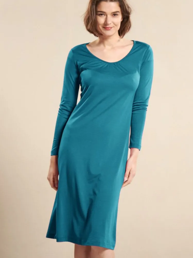 Seiden Basics|Seide Sleepshirt^Kokon Zwo Seide & Bio-Baumwolle LANGARM NACHTHEMD von