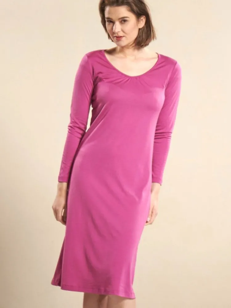 Seiden Basics|Seide Sleepshirt^Kokon Zwo Seide & Bio-Baumwolle LANGARM NACHTHEMD von