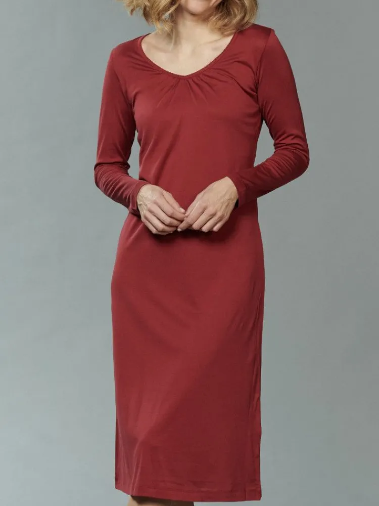 Seiden Basics|Seide Sleepshirt^Kokon Zwo Seide & Bio-Baumwolle LANGARM NACHTHEMD von