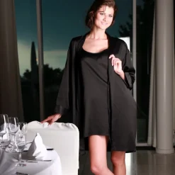 Morgenmantel Kurz|Morgenmantel Aus Satin^Gattina Seide Kimono kurz SEDUZIONE DI SETA von Dessous