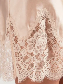 Morgenmantel Mit Seide^Aubade Seide Kimono SOIE D´AMOUR mit Spitze