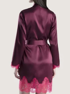 Morgenmantel Mit Seide^Aubade Seide Kimono SOIE D´AMOUR mit Spitze