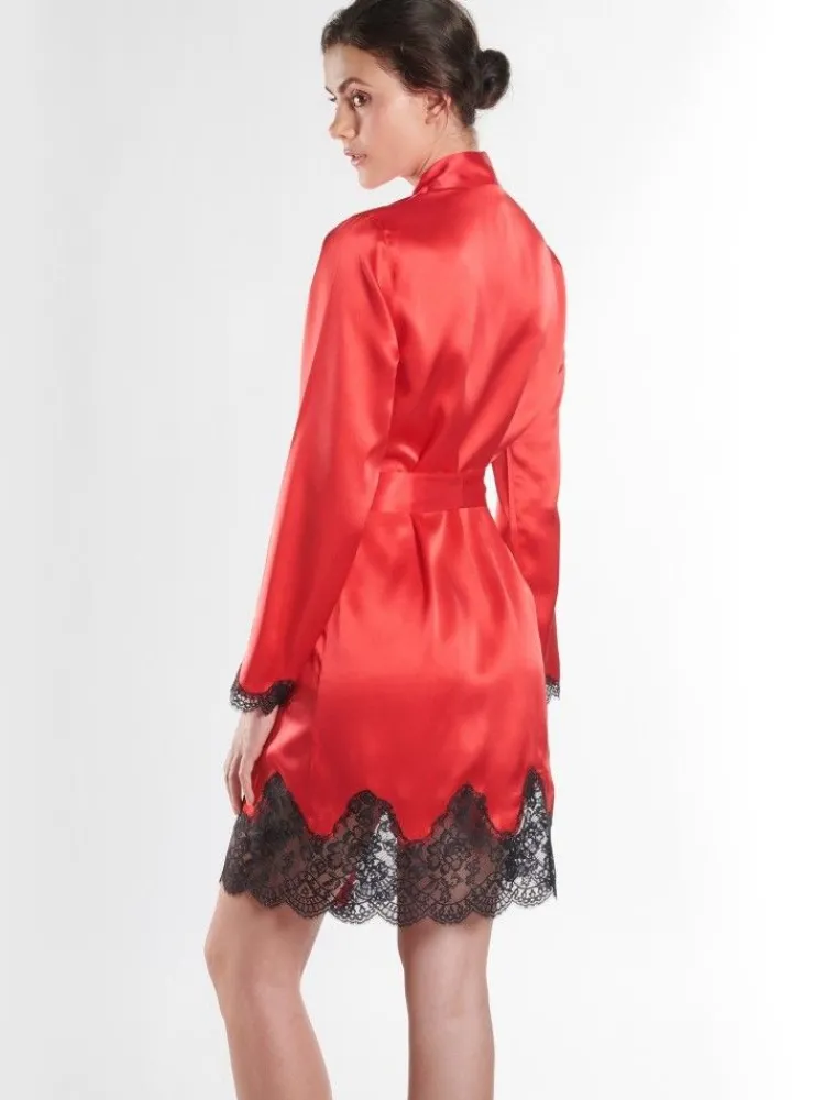 Morgenmantel Mit Seide^Aubade Seide Kimono SOIE D´AMOUR exquisit