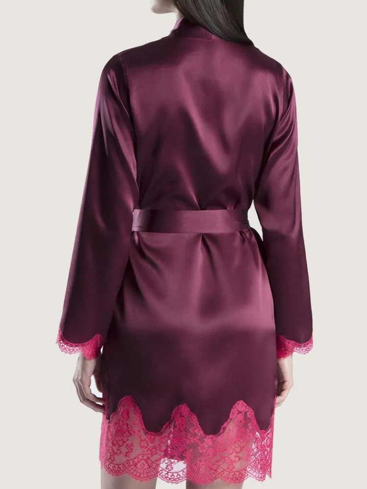 Morgenmantel Mit Seide^Aubade Seide Kimono SOIE D´AMOUR exquisit