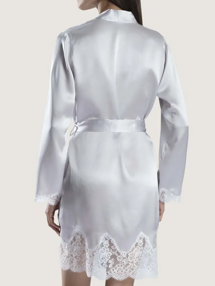 Morgenmantel Mit Seide^Aubade Seide Kimono SOIE D´AMOUR exquisit