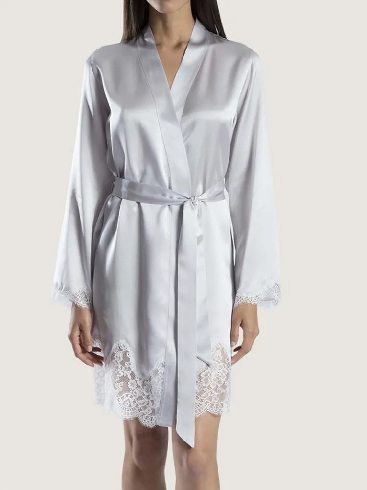 Morgenmantel Mit Seide^Aubade Seide Kimono SOIE D´AMOUR exquisit