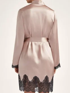 Morgenmantel Kurz|Morgenmantel Aus Satin^Aubade Seide Kimono TOI MON AMOUR mit Spitze von