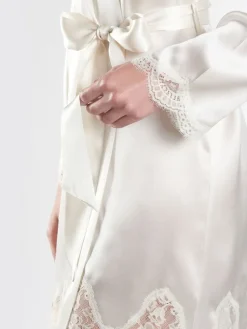 Morgenmantel Kurz|Morgenmantel Aus Satin^Aubade Seide Kimono TOI MON AMOUR mit Spitze von