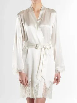 Morgenmantel Kurz|Morgenmantel Aus Satin^Aubade Seide Kimono TOI MON AMOUR mit Spitze von