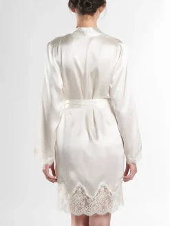 Morgenmantel Kurz|Morgenmantel Aus Satin^Aubade Seide Kimono TOI MON AMOUR mit Spitze von