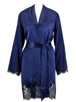 Morgenmantel Kurz|Morgenmantel Aus Satin^Aubade Seide Kimono TOI MON AMOUR mit Spitze von