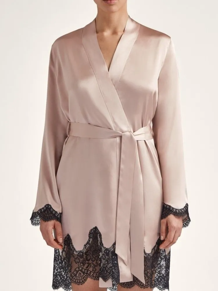 Morgenmantel Kurz|Morgenmantel Aus Satin^Aubade Seide Kimono TOI MON AMOUR von