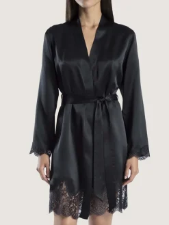 Morgenmantel Kurz|Morgenmantel Aus Satin^Aubade Seide Kimono TOI MON AMOUR Uni Farben von