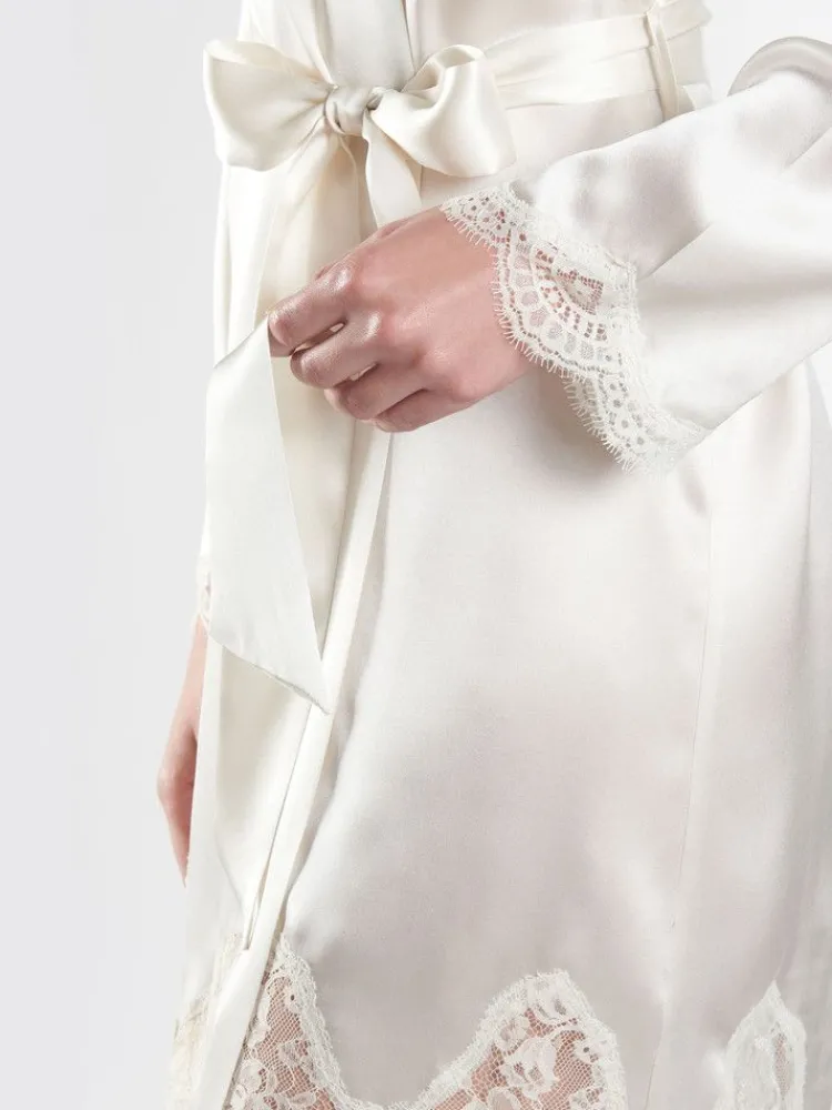 Morgenmantel Kurz|Morgenmantel Aus Satin^Aubade Seide Kimono TOI MON AMOUR viele Farben