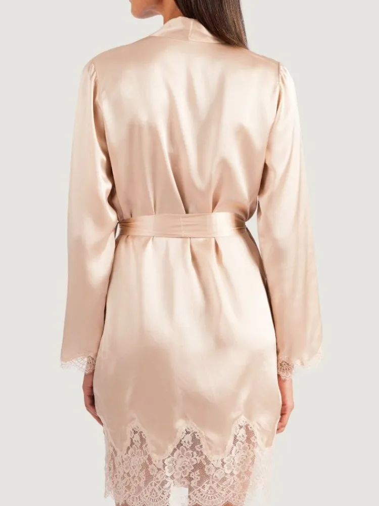 Morgenmantel Kurz|Morgenmantel Aus Satin^Aubade Seide Kimono TOI MON AMOUR viele Farben von