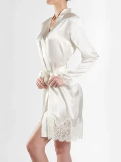 Morgenmantel Kurz|Morgenmantel Aus Satin^Aubade Seide Kimono TOI MON AMOUR viele Farben von