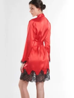 Morgenmantel Kurz|Morgenmantel Aus Satin^Aubade Seide Kimono TOI MON AMOUR viele Farben von