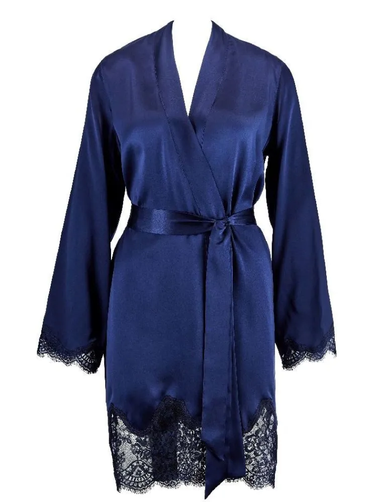 Morgenmantel Kurz|Morgenmantel Aus Satin^Aubade Seide Kimono TOI MON AMOUR viele Farben von